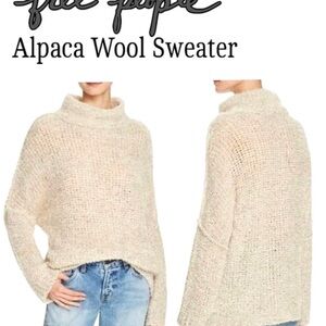Free People Soft Cream Turtleneck Sweater